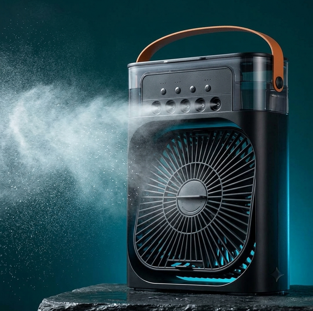 Mini Portable Air Cooler & Humidifier Fan – 3-in-1 Personal AC