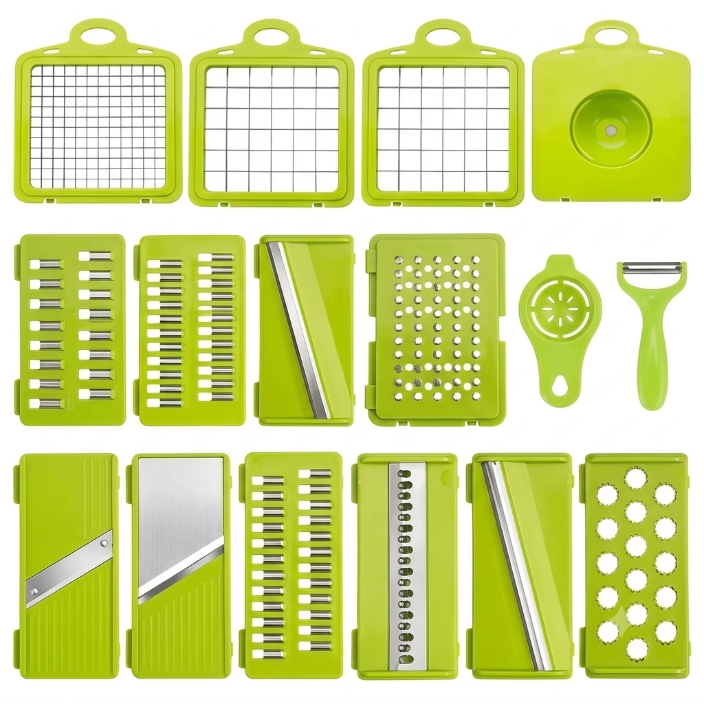 16-in-1 Multifunctional Vegetable Chopper, Dicer & Slicer Kit with Container