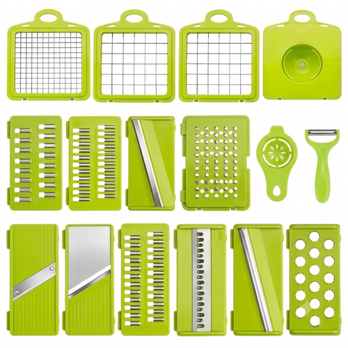 16-in-1 Multifunctional Vegetable Chopper, Dicer & Slicer Kit with Container