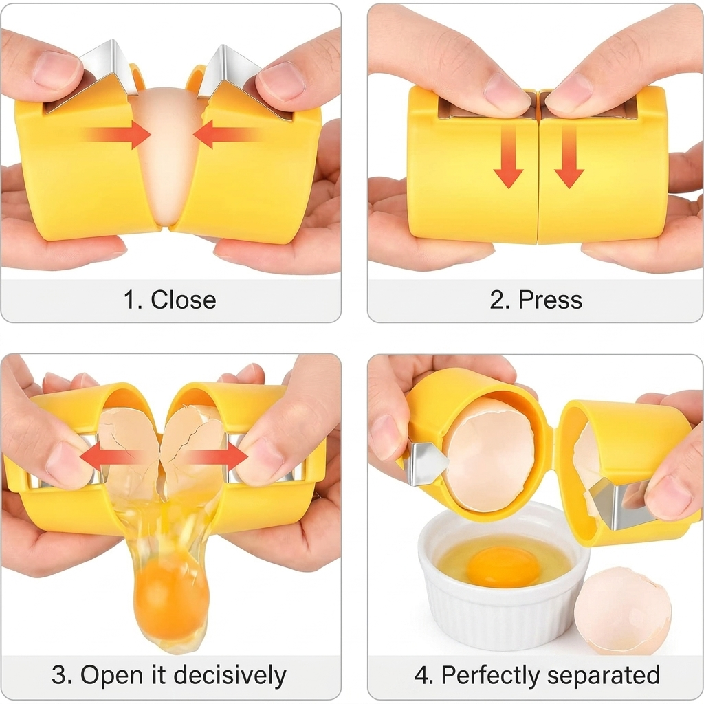 Quick-Cracking Handheld Egg Breaker & Sheller