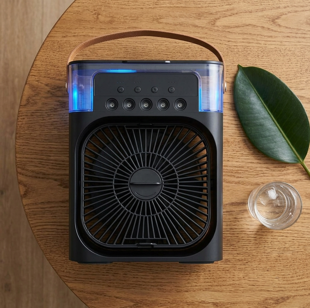 Mini Portable Air Cooler & Humidifier Fan – 3-in-1 Personal AC