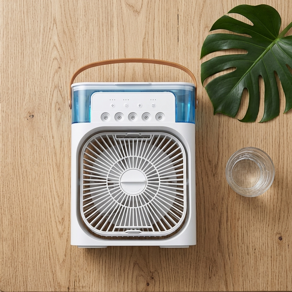Mini Portable Air Cooler & Humidifier Fan – 3-in-1 Personal AC